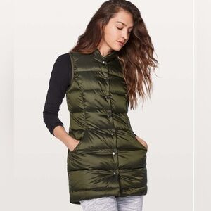 Lululemon All Days Vest  Outdoor Athletic Down Filled Lightweight Dark Olive 4